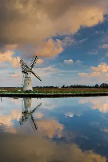Mill Prints: Thurne Mill Reflections, Norfolk Broads National Park, Norfolk, England