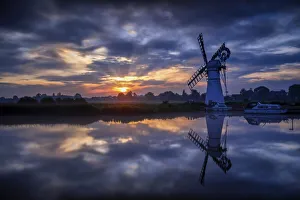 Thurne Prints: Thurne Mill at Sunrise, Norfolk Broads, Norfolk, England
