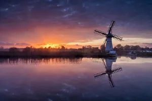 Thurne Mill at Sunrise, Thurne, Norfolk, England