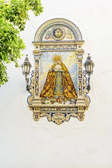 Images Dated 22nd May 2023: Tiled icon outside Real Iglesia De San Dionisio Areopagita, Jerez de la Frontera, Andalusia, Spain