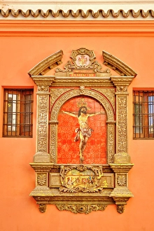 Historic Center Prints: Tiled religious icon, Seville. Andalusia, Spain