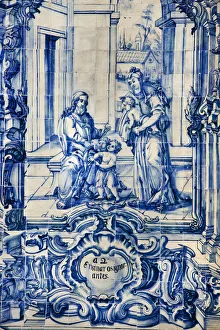 Tiles in the church Igreja da Misericordia, Tavira, Algarve, Portugal