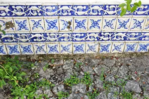 Tiles of an old house near Cinfaes do Douro. Douro region, Portugal
