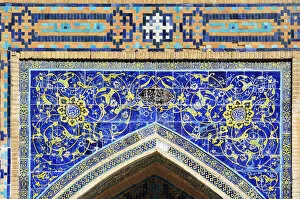 Colours Gallery: Tilework. Registan square, a Unesco World Heritage Site, Samarkand. Uzbekistan