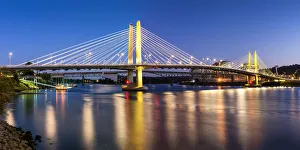 Tilikum Crossing Bridge at Night, Portland, Oregon, USA