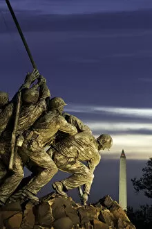 Images Dated 19th March 2015: Time lapse of the Statue of Iwo Jima Us Marine Corps Memorial at Arlington National