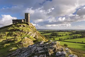 September Prints: Tiny Brent Tor Church surrounded by glorious rolling countryside, Brentor, Dartmoor