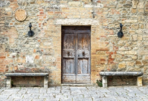 Lucignano Dasso Prints: Tiny medieval hamlet of Lucignano d'Asso, comune of Montalcino, Tuscany, Italy
