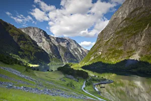 Fiord Prints: The tiny village of Bakka, Naeroyfjord, Sogn og Fjordane, Norway