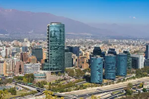 Andes Collection: Titanium La Portada and other high-rise buildings of Providencia, Santiago Province