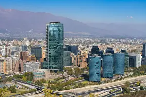 Titanium La Portada and other high-rise buildings of Providencia, Santiago Province, Santiago Metropolitan Region, Chile