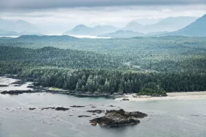 Aircraft Gallery: Tofino, harbour and clayoquot sound landscape. Vancouver Island, British Columbia, Canada