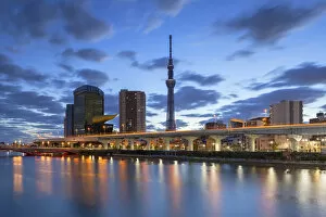 Tokyo Gallery: Tokyo Skytree and Sumida River at dawn, Tokyo, Japan