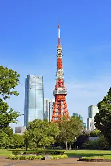 Kanto Prints: Tokyo Tower from Shiba Park, Tokyo, Japan