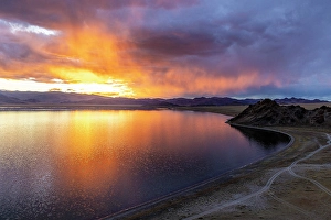 North Asia Prints: Tolbo Lake at sunset, Western Mongolia, Asia
