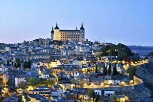 Toledo and the Alcazar at twilight, a Unesco World Heritage Site. Castilla la Mancha