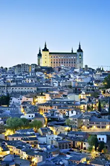Toledo and the Alcazar at twilight, a Unesco World Heritage Site. Castilla la Mancha