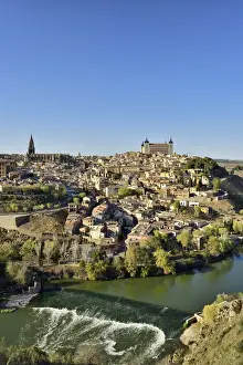 Central Spain Prints: Toledo and the Tagus river in the evening, a Unesco World Heritage Site