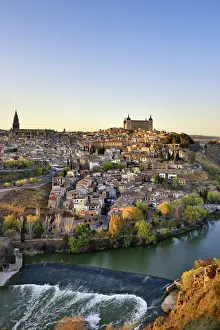 Toledo and the Tagus river at twilight, a Unesco World Heritage Site. Castilla la Mancha