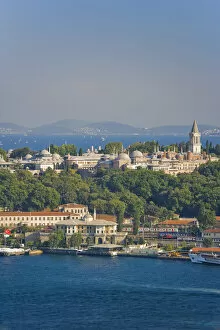 Images Dated 18th January 2008: Topkapi Palace and Bosphorus from Galata Tower, Istanbul, Turkey