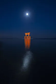 Tori gate on Lake Biwa, Shiga prefecture, Japan