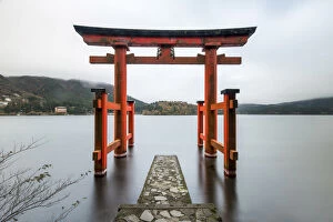 Gate Gallery: Torii of the Hakone Shrine at Lake Ashi, Hakone, Kanagawa Prefecture, Honshu, Japan