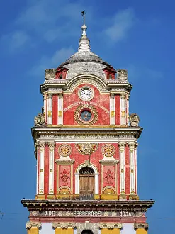 Guatemalan Prints: Torre Centroamericana, clock tower, Solola, Solola Department, Guatemala