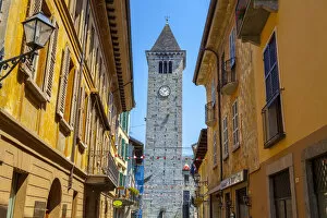 Lake Maggiore Collection: Torre del Comune (Town Hall Tower) Cannobio, Lake Maggiore, Piedmont, Italy