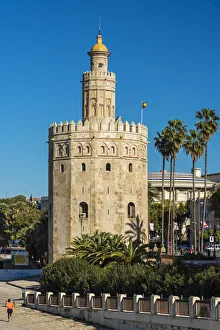 Torre del Oro watchtower, Seville, Andalusia, Spain
