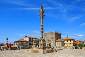 Duoro Prints: Torre Medieval with Pelourinho column, Porto, Douro, Portugal