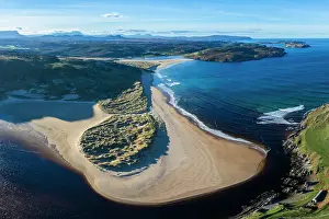 Sutherland Prints: Torrisdale Bay and sandy beach at the mouth of the River Naver near Bettyhill and Invernaver