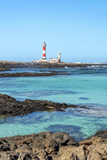 La Oliva Prints: Toston Lighthouse, (Faro de Toston), La Oliva, Fuerteventura, Canary Islands, Spain