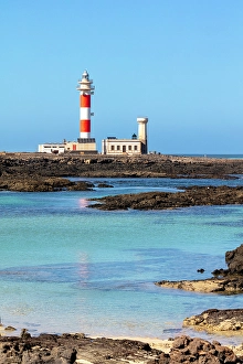 La Oliva Prints: Toston Lighthouse, (Faro de Toston), La Oliva, Fuerteventura, Canary Islands, Spain