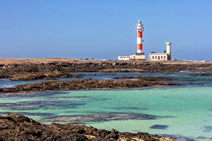 La Oliva Prints: Toston Lighthouse, (Faro de Toston), La Oliva, Fuerteventura, Canary Islands, Spain