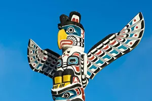 West Coast Collection: Totem pole at Brockton Point, Stanley Park, Vancouver, British Columbia, Canada