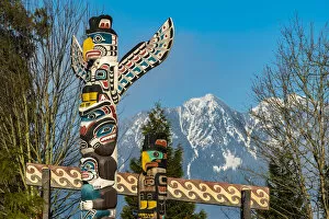 Images Dated 2nd February 2016: Totem poles at Brockton Point, Stanley Park, Vancouver, British Columbia, Canada
