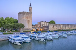 Aigues Mortes Gallery: Tour de Constance with Canal du Rhone a Sete, Aigues-Mortes, Camargue, Gard