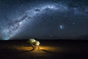 Images Dated 4th May 2018: Tourist camping outdoor admiring the stars of the Southern Hemisphere, Namibia, Africa