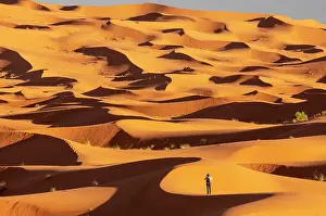 Erg Chebbi Prints: Tourist taking photographs of the dunes of the Erg Chebbi sand sea