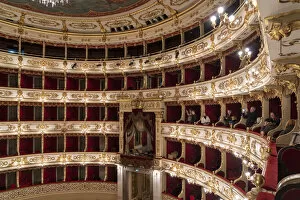 Admiring Gallery: Tourists admiring the Interior of Teatro Regio. Parma, Emilia Romagna, Italy