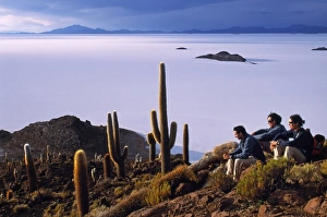Watching Gallery: Tourists enjoy the view from the top of Isla de Pescado