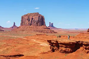 Merrick Butte Prints: Tourists at John Ford Point, Monument Valley Tribal Park, Navajo County, Arizona, USA