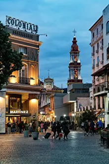 Salta Prints: Tourists in the old town at dusk, Salta, Argentina