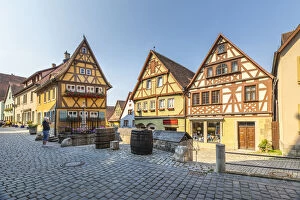 Timber Houses Collection: Tourists on Spitalgasse street with Plonlein half-timbered buildings