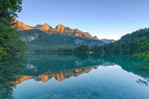 Non Valley Prints: Tovel lake at sunrise Europe, Italy, trentino, Non valley, Ville d Anaunia