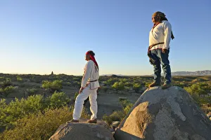 Lookout Prints: Tow Apache Indians, Apache Spirit Ranch Resort, Tombstone, Arizona, USA MR