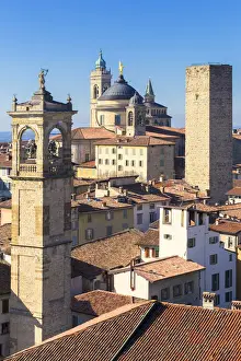 Bergamo Prints: Tower bell of San Pangrazio, Torre del Gombito (Gombito tower), Sant Alessandro