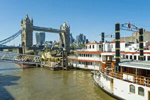 Images Dated 18th August 2021: Tower Bridge from Butlers Wharf, London, England, UK