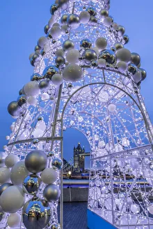 Thames River Prints: Tower Bridge at Christmas, London, Tower Hamlets, London, England, UK
