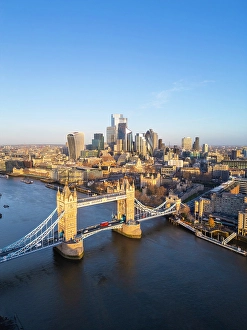 Offices Prints: Tower Bridge & City of London, London, England, UK